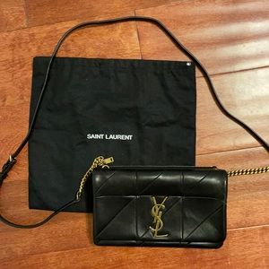 Saint Laurent Jamie Chain Wallet Quilted Leather